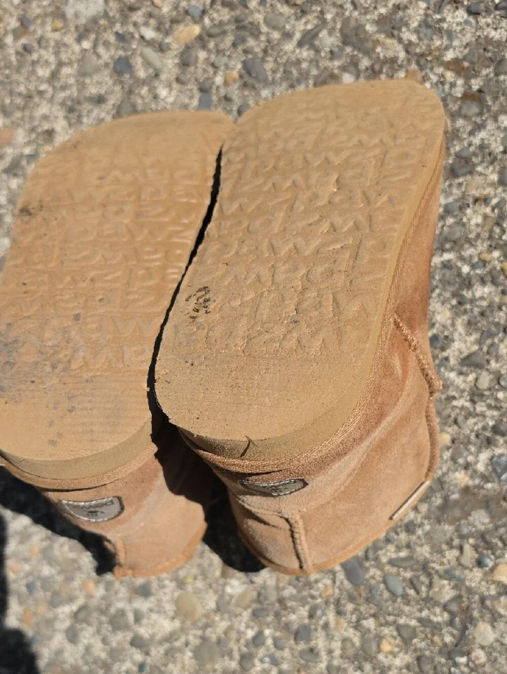 PAWZ Tan Plush-Lined Kids Suede Ankle Boots